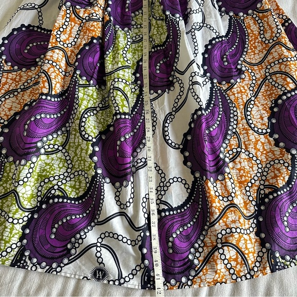 She’s Clothed African Wax Paisley Print Cotton Womens Maxi Skirt Sz L Artsy Boho - Picture 8 of 11